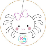 Spider Bow Circle Bean Stitch Applique, Applique