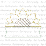 Sunflower Banner Box Bean Stitch Applique Design, Applique