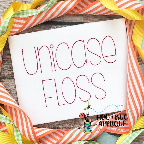 Unicase Floss Stitch Embroidery Font, Embroidery Font