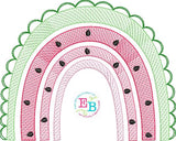 Watermelon Sketch Rainbow Embroidery Design, Embroidery
